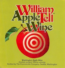William Tell Apple Wine Pommerelle Co. Seattle WA 1970s 1980s Vtg Wine Label