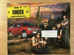 Hinder Band For Chevrolet Avalanche Red Trucks Calendar Shot 2008