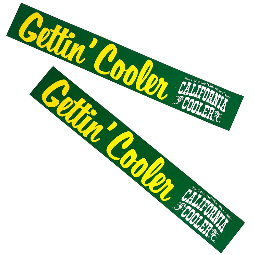 California Wine Cooler Gettin Cooler 2 Vintage Bumper Sticker Bundle 1980s