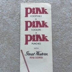 Vintage Great Western Wines Pink Catawba Pink Drink Recipe Advertising Phamplet