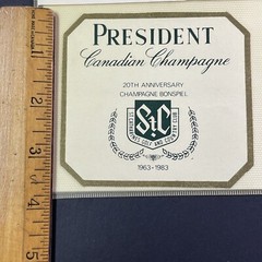 Vintage 1983 St. Catharines Golf & Country Club Champagne UNUSED Paper Label 131