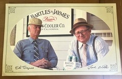 1980s BARTLES & JAYMES WINE COOLER Cardboard Advertising BAR SIGN Vintage