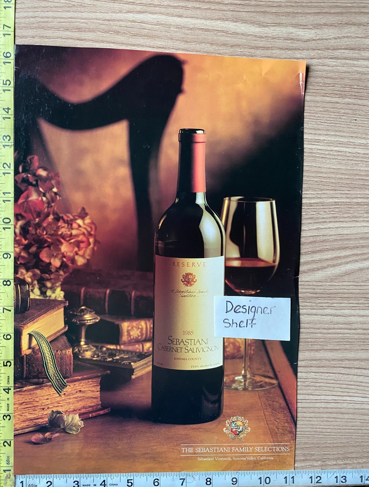 Sebastiani Cabernet 1985 Wines Large Vintage Print Advertisement