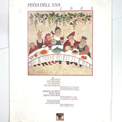 Festa Dell Uva Ridge Vineyards 1986 Wine Harvest Vtg Poster 18×23 Prego Richmond