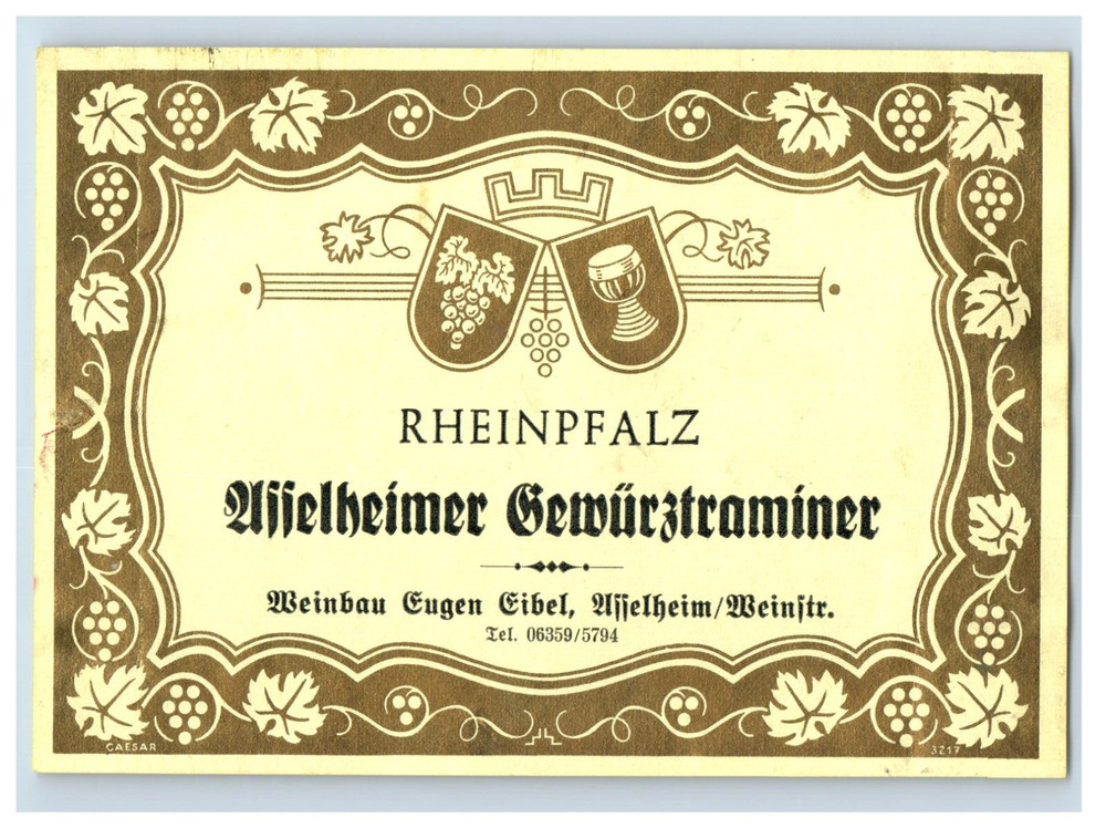 1960&rsquo;s-80&rsquo;s Usselheimer Gewurgtraminer German Wine Label S73E