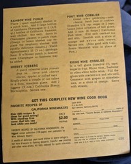 Vintage 1960&rsquo;s Cool Drinks With California Wine Pamphlet Recipes Ephemera