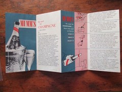 1950s? advertising brochure MUMMS FRENCH CHAMPAGNE BROWNE VINTNERS NY
