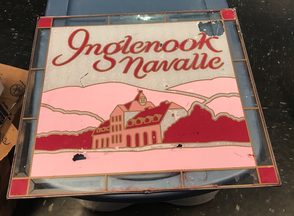 Rare Historic Winery Inglenook Navalle Rutherford Ca. Stained Glass Sign