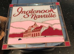 Rare Historic Winery Inglenook Navalle Rutherford Ca. Stained Glass Sign