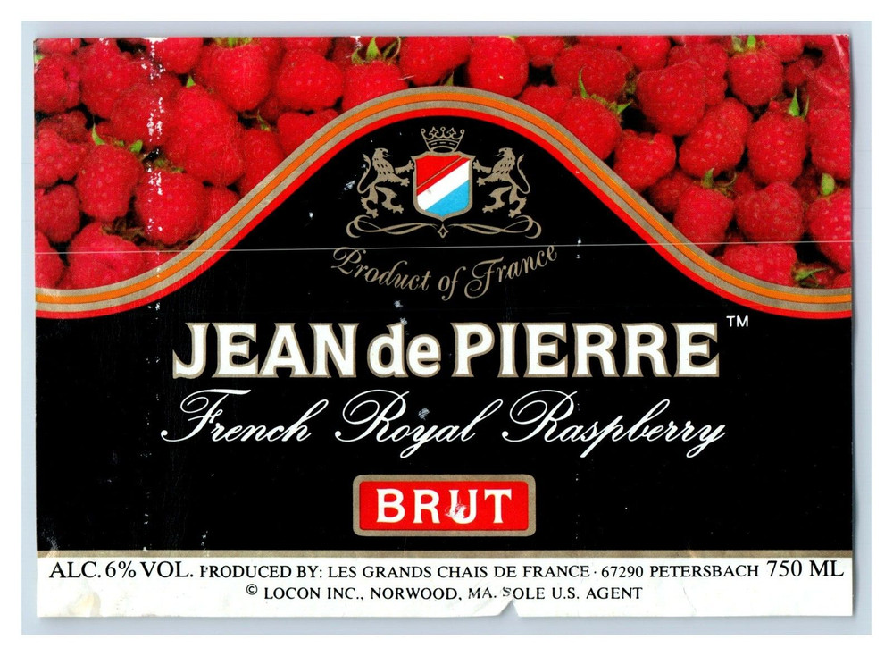 1970&rsquo;s-80&rsquo;s Jean De Pierre Brut French Wine Label Original S14E