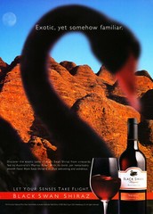 BLACK SWAN WINE AD #3 RARE 2005 OUT OF PRINT / OMEGA WATCH AD
