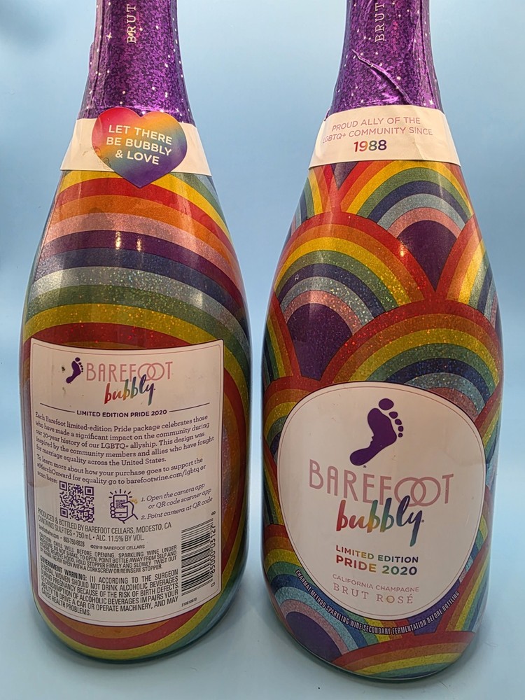 Barefoot Bubbly Limited Edition Pride 2020 bottle, LGBTQ+