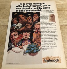 1986 INGLENOOK WINE Artwork: Anderson – Vintage Magazine Ad Clipping