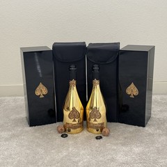 2x Armand de Brignac Ace of Spades Brut Gold EMPTY Set w/ Boxes+Bags+Corks+Caps
