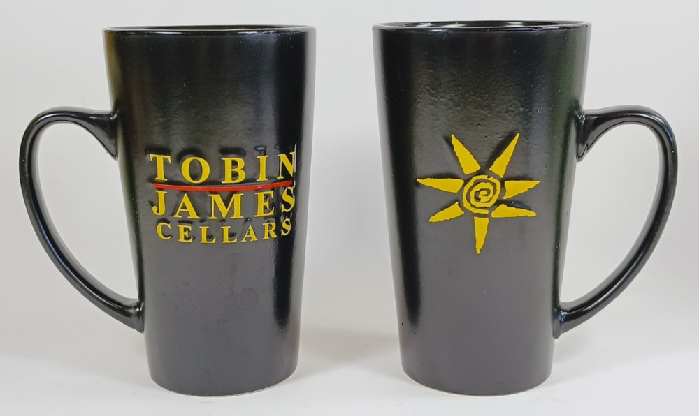 2 Tobin James Cellars Ceramic Coffee Mugs Yellow Sun 6&Prime; Paso Robles California