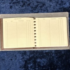 Sheaffer Eaton Textron Wine Label Register 1985 Brown Genuine Leather Original