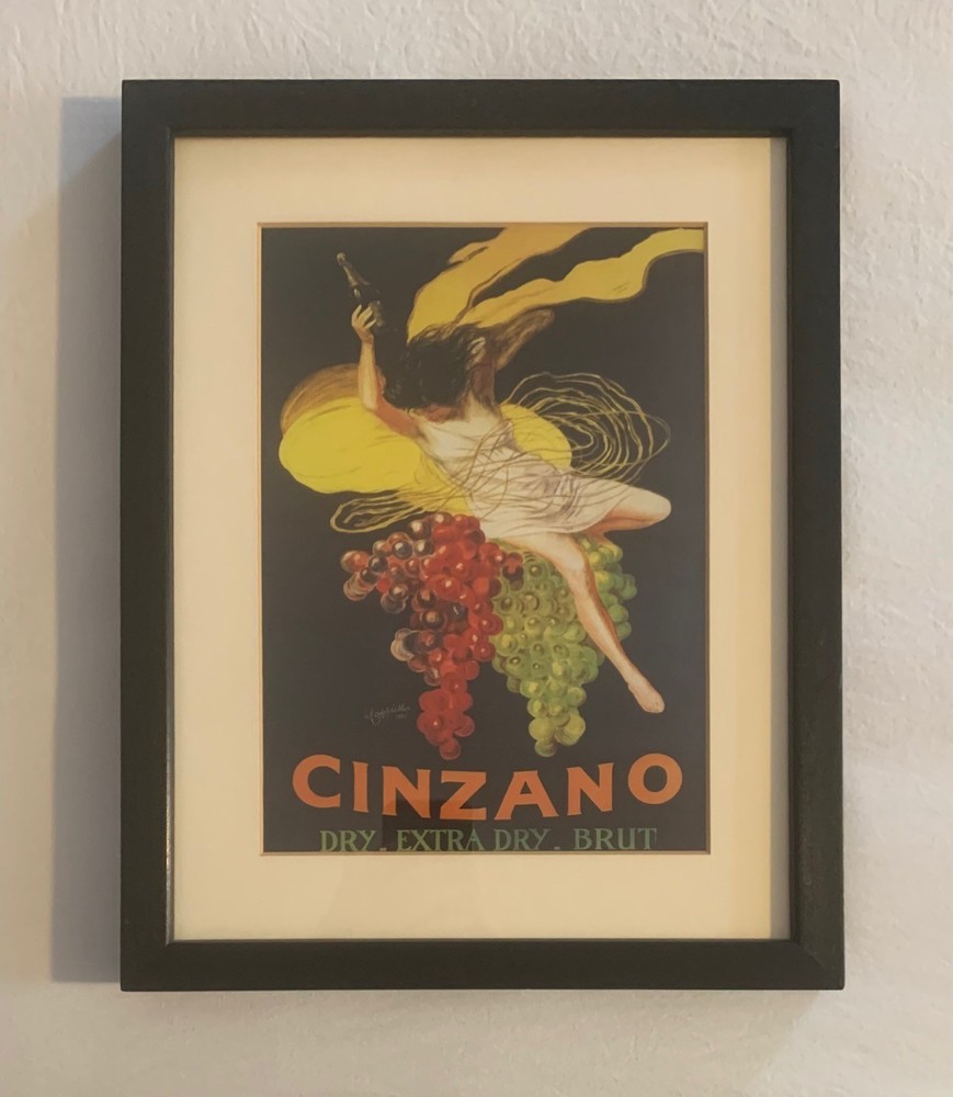 Vintage Style Cinzano Italian Wine Advertisement Framed Print – 14&Prime; x 11&Prime;