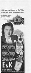 E and K Wine Co Ad Vintage 1940s Mid Century Bar Wall Art Sandusky OH 1941