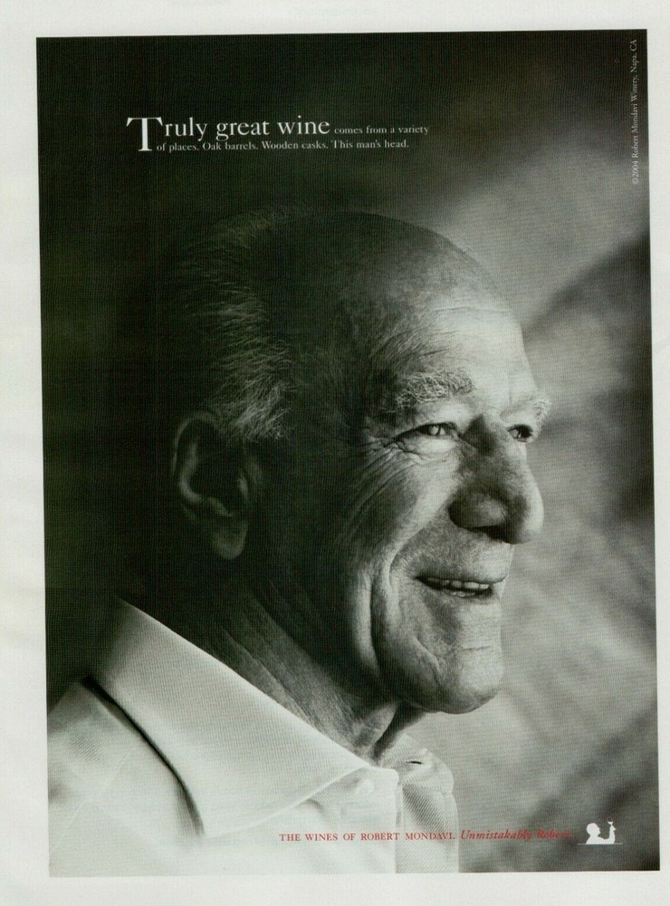 2004 Wines of Robert Mondave Oak Barrels Black & White Portrait Vintage Print Ad