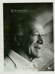 2004 Wines of Robert Mondave Oak Barrels Black & White Portrait Vintage Print Ad
