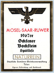 1967 Mosel-Saar-Ruwer Wine #2 Bottle Label Vintage Original S5E