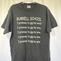 Burrell School Winery Wine T-Shirt Sz LARGE Santa Cruz Mtns NorCal WINE TEE