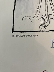 Wine Art Poster Ronald Searle Clos Du Val Italy 1983 Vintage Advertise