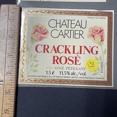 Vintage Chateau Cartier Crackling Rose Wine Niagara UNUSED Paper Label Q24