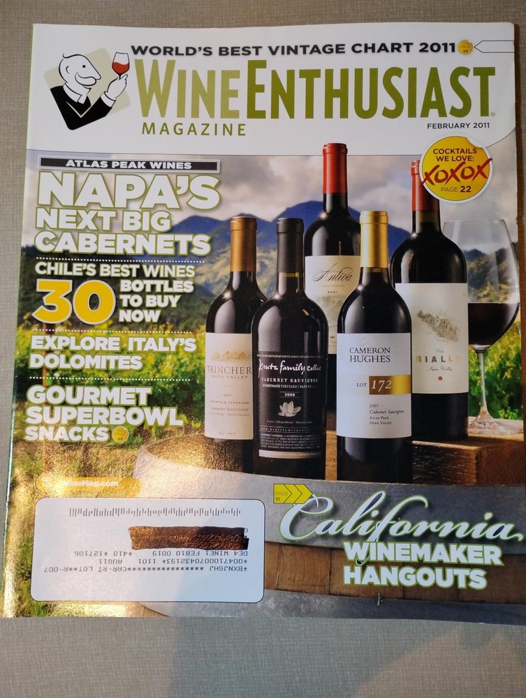 Wine Enthusiast Magazine February 2011 Issue Food Travel Wine Recipes