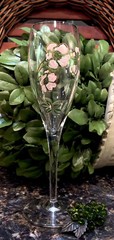 PERRIER JOUET Crystal Belle Epoch Anemone Hand Painted Champagne Flutes (2) MINT