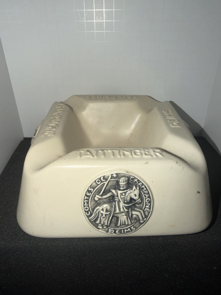 French Taittinger Reims Large Ceramic Ashtray