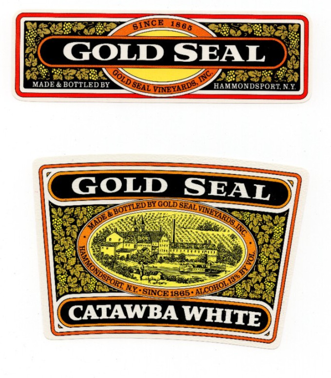 Vintage – Gold Seal Catawba White Wine Label – XL1i