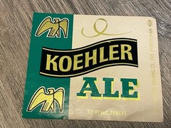 Vintage Koehler Ale Beer Paper Label Philadelphia PA Green S-6