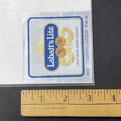 Vintage 1970s Labatt&rsquo;s Lite Canada UNUSED Foil Label SQUARE VARIANT Q2086