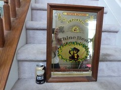 VINTAGE RHINE BEAR Liebfraumilch White Wine Mirrored Sign Bar Pub 18.25&Prime;x15.25&Prime;