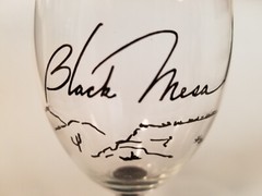Black Mesa Winery – Velarde, NM – Wine Glass – Lovely Black Stem – 6-3/4&Prime; Tall