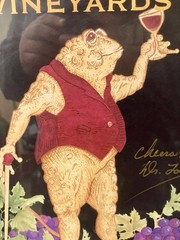 Signed Toad Hollow Vineyards Winery Framed Poster Art Print by M. Erickson 2000