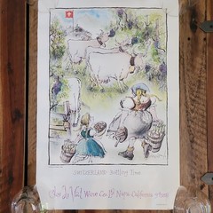 Clos Du Val Wine Co Poster « Switzerland Bottling Time » 1983 Ronald Searle Napa