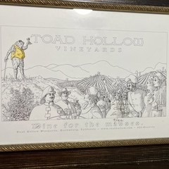 Signed Toad Hollow Vineyards Winery Framed Poster Art Print by M. Erickson 2001