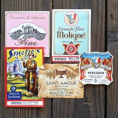 100 Vintage Original FRENCH WINE LABEL COLLECTION 1920s-40s Bottle Labels LOT