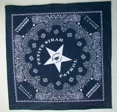 Wine Promo Bandana Blue Scarf Petite Sirah Patrol Bogle Vineyards Star Paisley