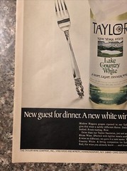 1968 Taylor Wine New York State Lake Country White VTG 60s PRINT AD Dinner Wine
