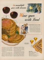 1944 Wine Advisory Board Vintage Print Ad Alcohol Sherry Dinner Food Recipes
