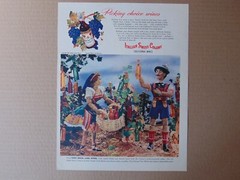 1947 Italian Swiss Colony Wine Cork Puppets vintage art print ad