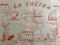 Vintage Paper Placemat La Cocina Restaurant Locations Collectible 13X9&Prime;