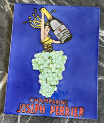 Vintage Champagne Joseph Perrier Champagne Grapes Large Tile Wall Art Decor11x14