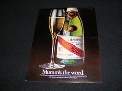 GH MUMM Champagne magazine clipping from 1979 other side is OMEGA watch ad