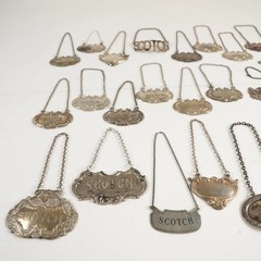 27x Sterling Silver Antique Scotch Decanter Label Hallmarked 5x Broken 266.2g