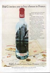 1972 B&G PRINT AD feat: French Wine Vintage Bottle & Label Great Adult Bar Decor
