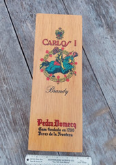 Vintage Carlos I Brandy Pedro Domecq Wood Box Bottle Holder Keepsake BOX ONLY